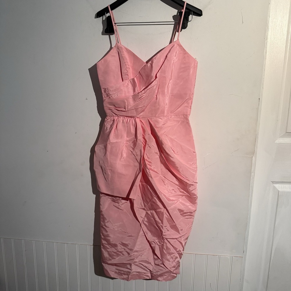 Vintage Jody California Size 5/6 Dress Pink Barbie core Glam Ruched Tulip Hem
